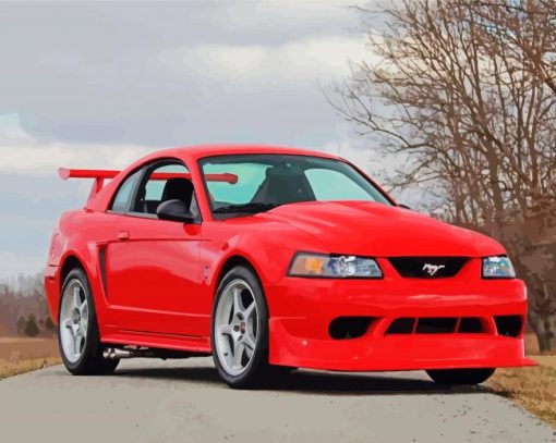 2000 Red Ford Mustang Diamond Paintings