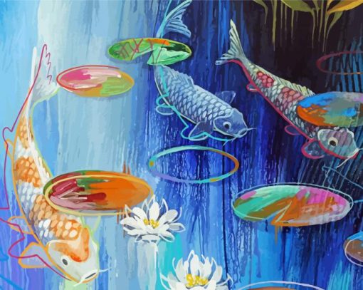 Abstract Koi Fish Diamond Paintings