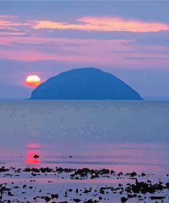 Ailsa Craig Seascape At Sunset Diamond Paintings