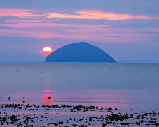 Ailsa Craig Seascape At Sunset Diamond Paintings