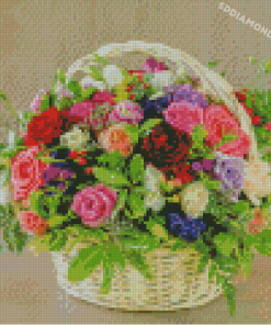 Basket Of Flowers Diamond Painting