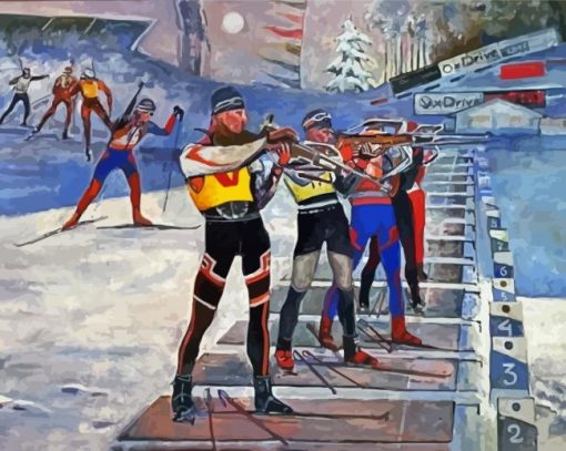 Biathlon Players Diamond Painting