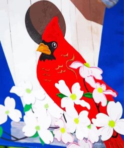 Birdhouse And Cardinal Diamond Painting