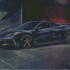 Black Corvette Car Diamond Paintings