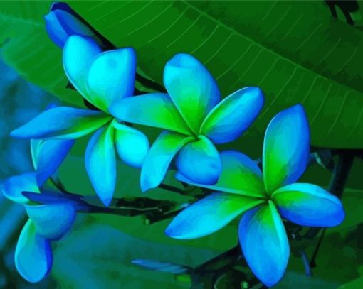 Blue Plumeria Diamond Painting