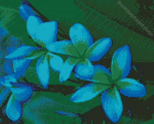 Blue Plumeria Diamond Painting