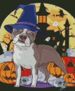 Boston Terrier Witch Diamond Paintings