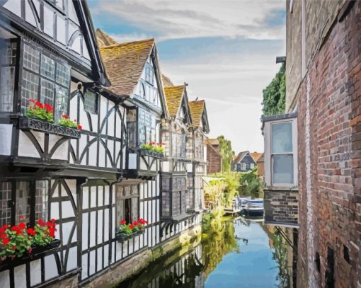Canterbury Canal And Buildings Diamond Painting