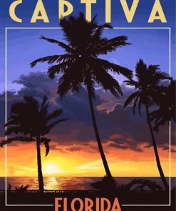 Captiva Island At Sunset Poster Diamond Paintings