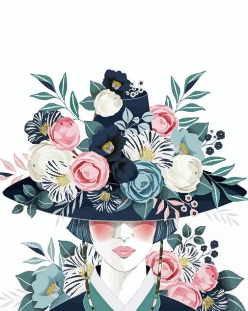 Floral Hat Art Diamond Painting