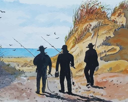 Friends Fishing Art Diamond Paintings