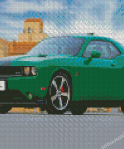 Green Dodge Challenger Diamond Painting