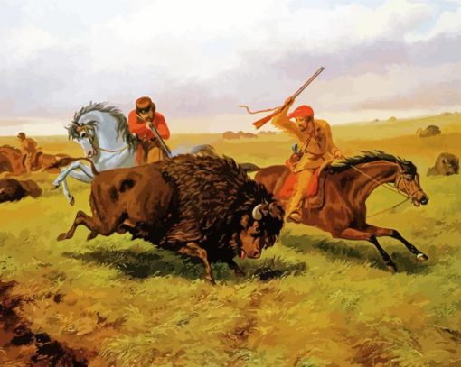 Hunting Buffalo Diamond Paintings