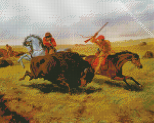 Hunting Buffalo Diamond Paintings