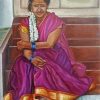 Indian Woman On Stairs Diamond Paintings