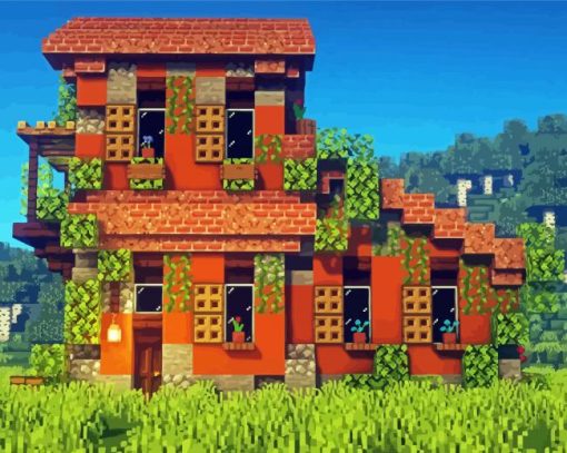 Italian Minecraft House Diamond Painting