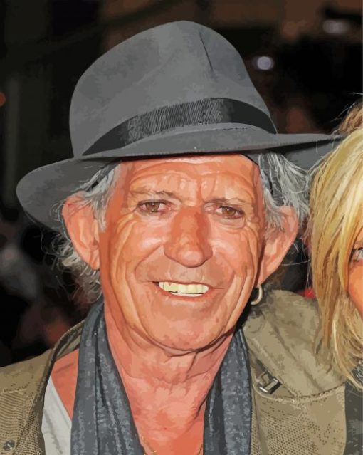 Keith Richards Smiling Diamond Paintings