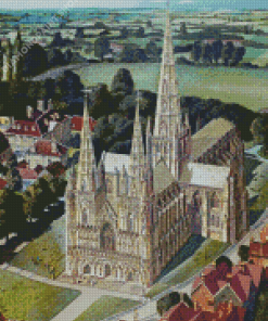 Lichfield Cathedral Building Art Diamond Paintings