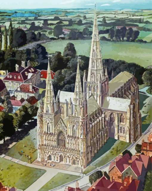 Lichfield Cathedral Building Art Diamond Paintings