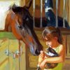 Little Girl With Cat And Horse Diamond Paintings