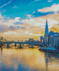 London Thames River And Buildings Diamond Painting
