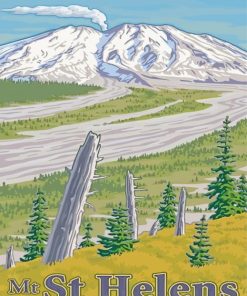 Mount St Helens Poster Art Diamond Paintings