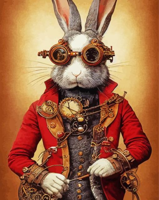 Mr Steampunk Rabbit Diamond Painting