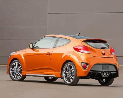 Orange Hyundai Veloster Diamond Paintings