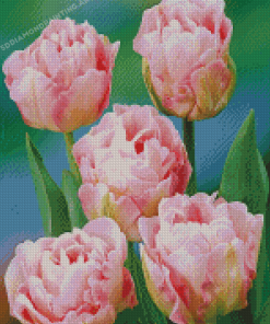 Pink Peony Tulip Flowers Diamond Painting