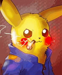 Pokemon Pikachu Smoking Diamond Painting