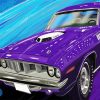 Purple 1970 Plymouth Barracuda Car Diamond Paintings
