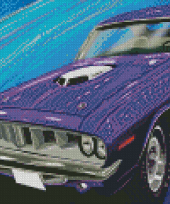 Purple 1970 Plymouth Barracuda Car Diamond Paintings