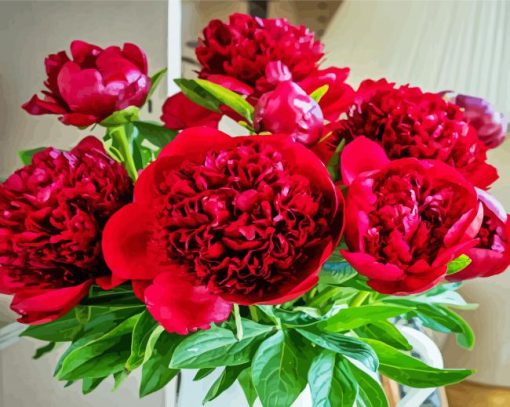 Red Peony Diamond Paintings