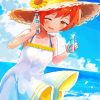 Rin Hoshizora In Beach Diamond Paintings