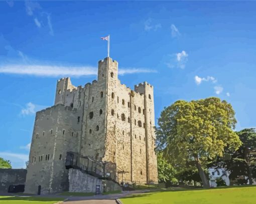 Rochester Castle England Buildings Diamond Paintings