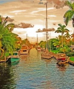 Scenic Canal Florida Diamond Paintings