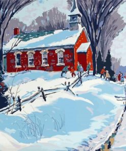 Snow Farmhouse Art Diamond Paintings