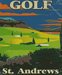 St. Andrews Golf Poster Diamond Paintings