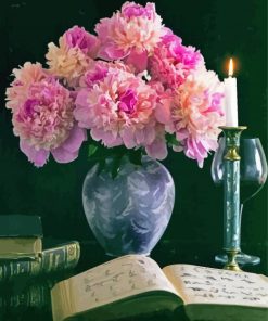 Still Life With Peonies Flowers Diamond Paintings