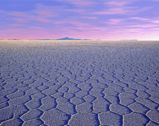 Sunset Over Bolivia Uyuni Salt Flat Diamond Paintings