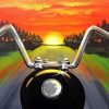 Sunset Motorbike Driver Diamond Painting