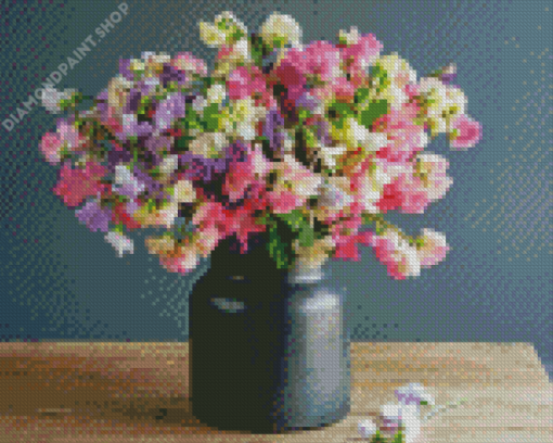 Sweet Pea Flower Illustration Diamond Paintings