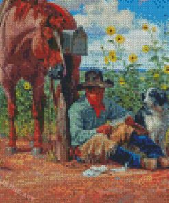 The Cowboy And Dog Diamond Paintings