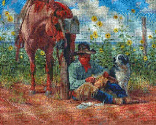 The Cowboy And Dog Diamond Paintings