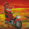 Timon And Pumbaa Bike Rider Diamond Painting