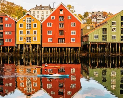 Trondheim Houses Diamond Painting