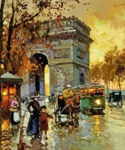 View Of The Arc Of Triomphe By Edouard Cortes Diamond Paintings