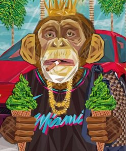 Wealthy Monkey Animal Art Diamond Paintings