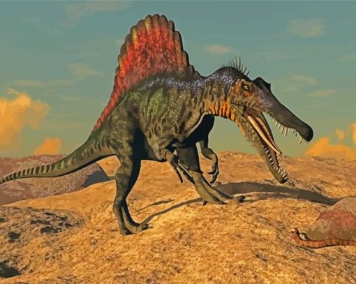 Wild Spinosaurus Dinosaur Diamond Painting
