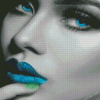 Woman With Blue Lips And Eyes Diamond Painting